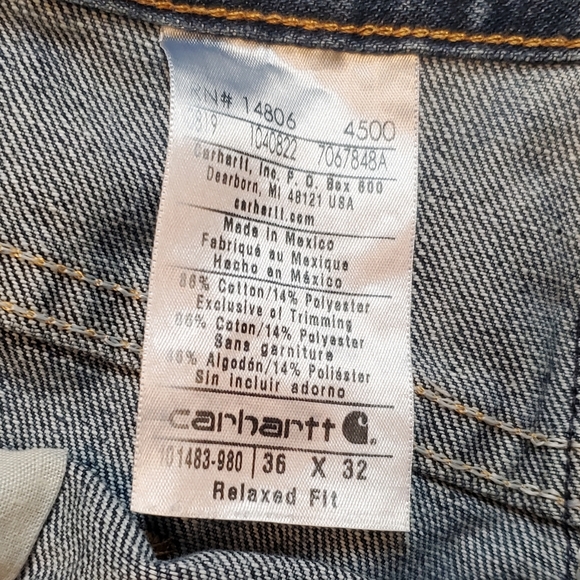 Men's Carhartt jeans 36x32 Relaxed Fit - Picture 2 of 4